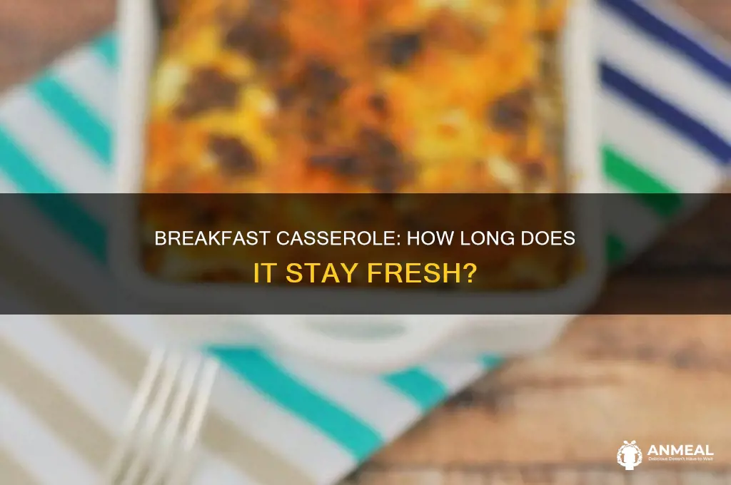 how long does a breakfast casserole last in the fridge