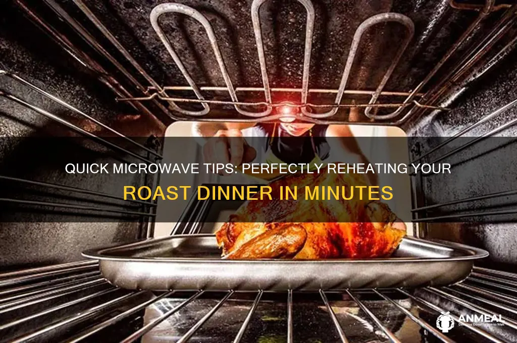 how long to heat up roast dinner in microwave
