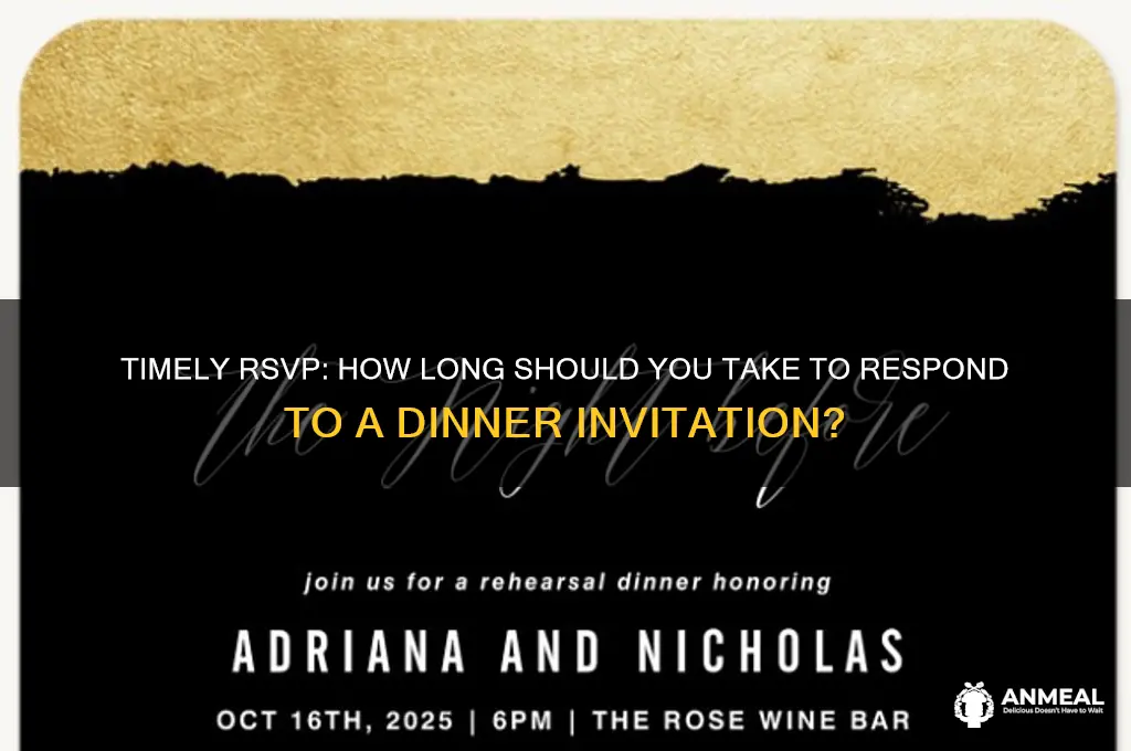 how long to respond to dinner invitation
