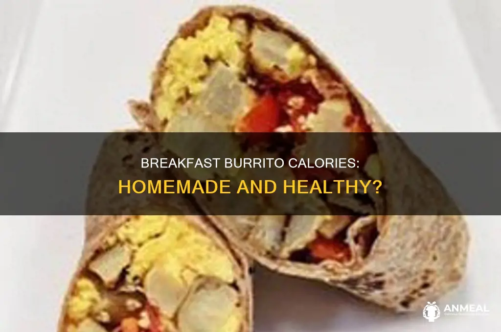 how many calories are in a homemade breakfast burrito