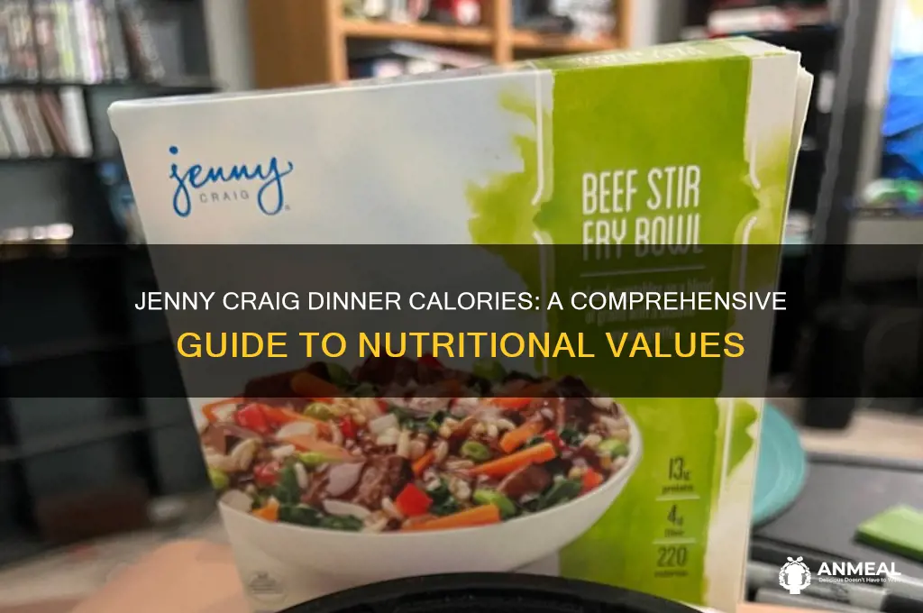 how many calories are in a jenny craig dinner