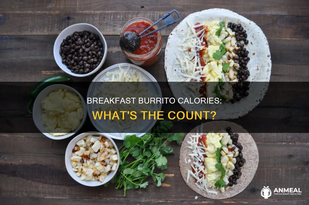 how many calories are in a large breakfast burrito