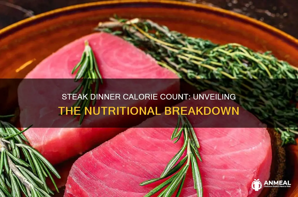 how many calories are in a steak dinner