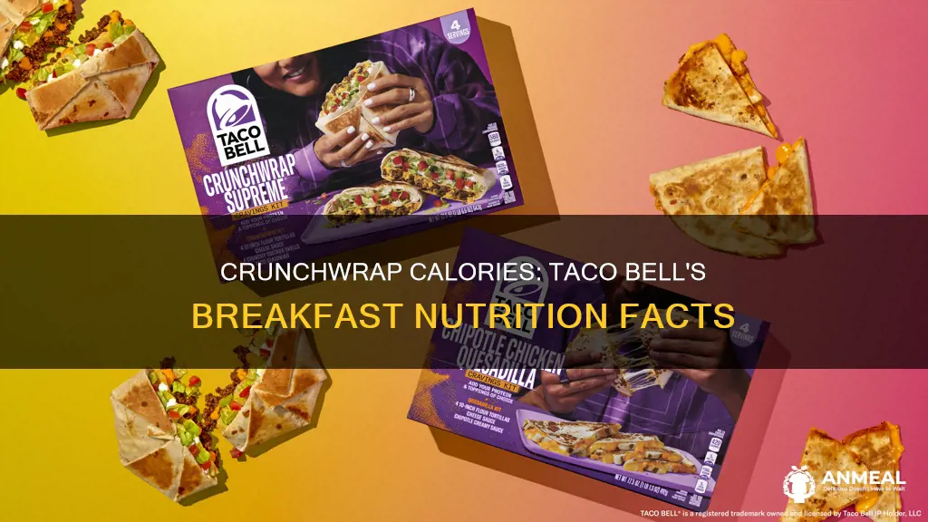 how many calories are in a taco bell breakfast crunchwrap