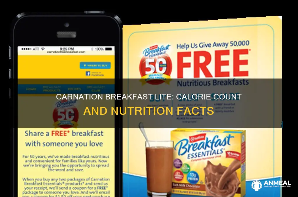 how many calories are in carnation breakfast lite