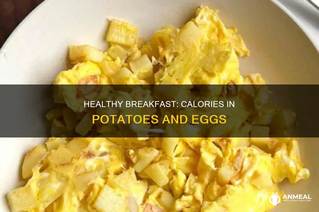 how many calories are in patatos and egss for breakfast