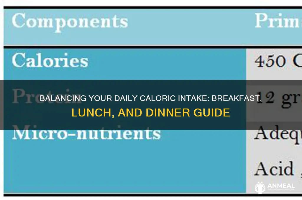 how many calories for breakfast lunch dinner