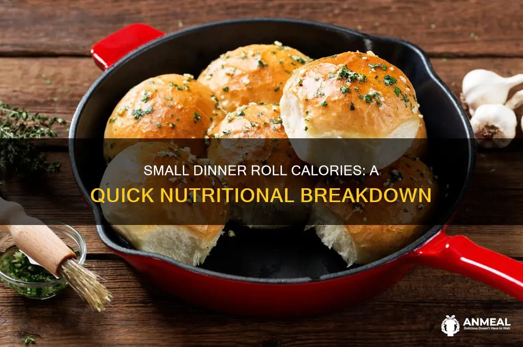 how many calories in 1 small dinner roll