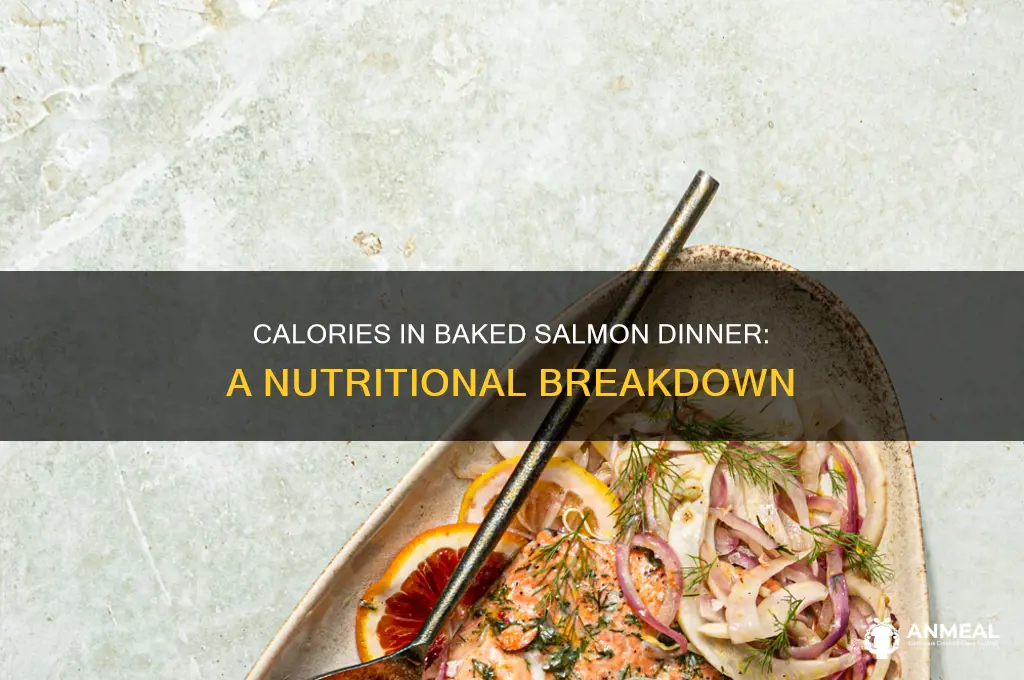 how many calories in a baked salmon dinner