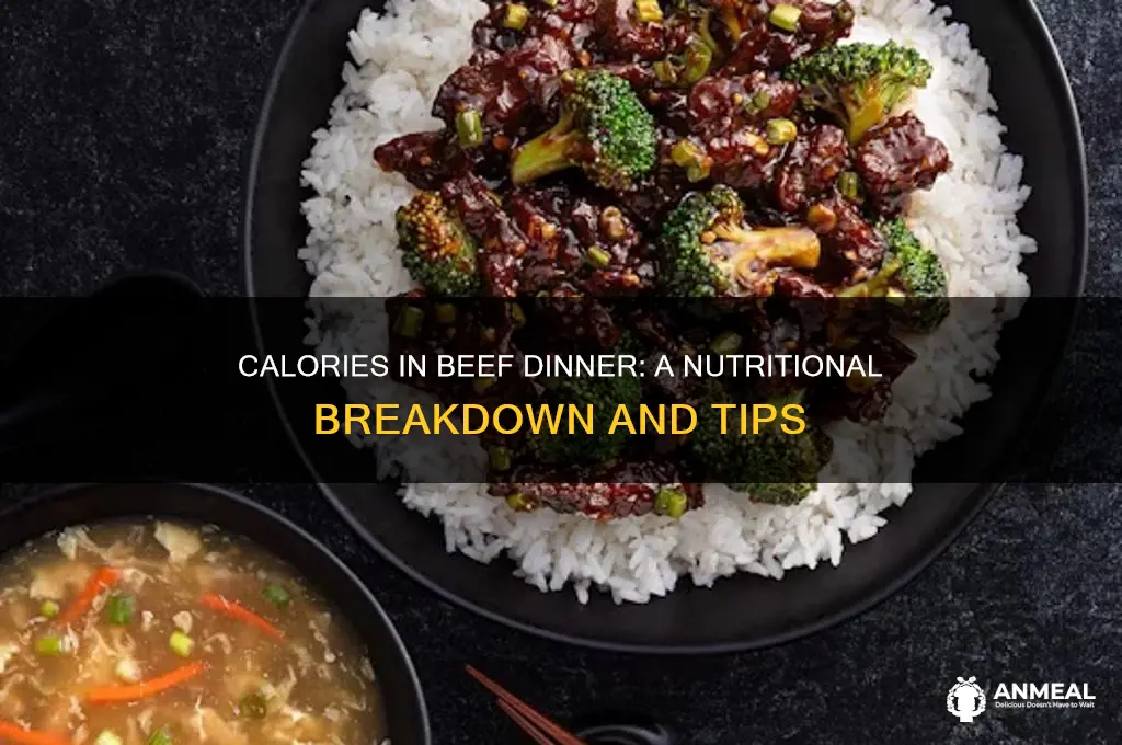how many calories in a beef dinner