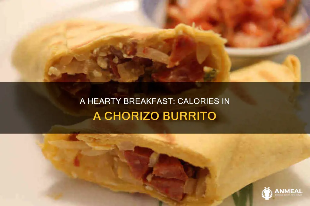 how many calories in a chorizo breakfast burrito