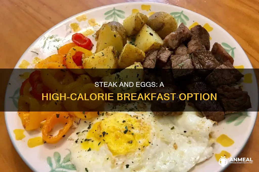 how many calories in a steak and egg breakfast