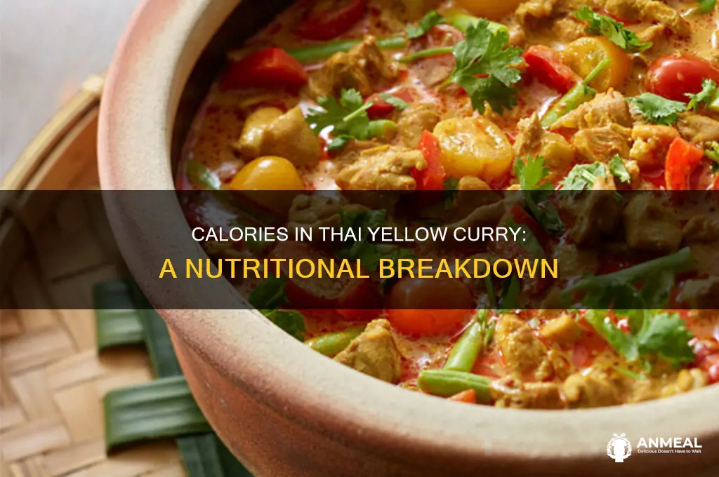 how many calories in a thai food yellow curry dinner