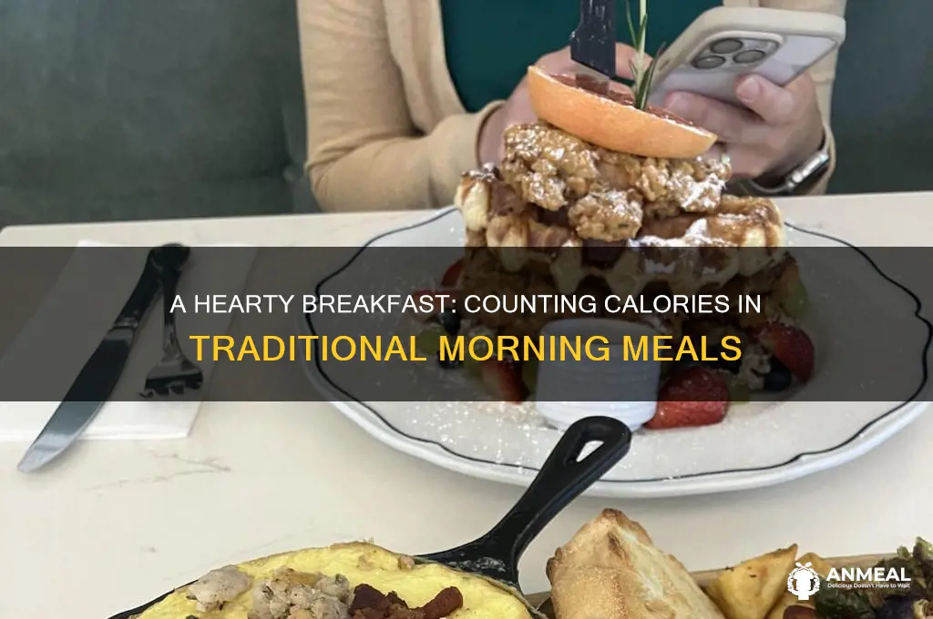 how many calories in a traditional breakfast