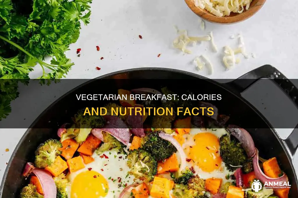 how many calories in a vegetarian cooked breakfast
