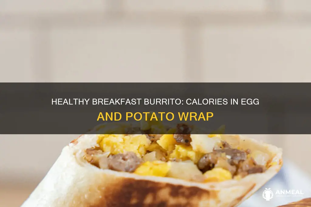 how many calories in an egg and potato breakfast burrito