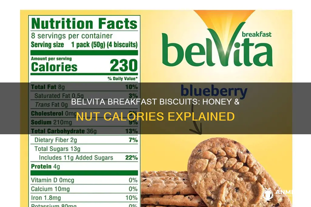 how many calories in belvita breakfast biscuits honey and nut
