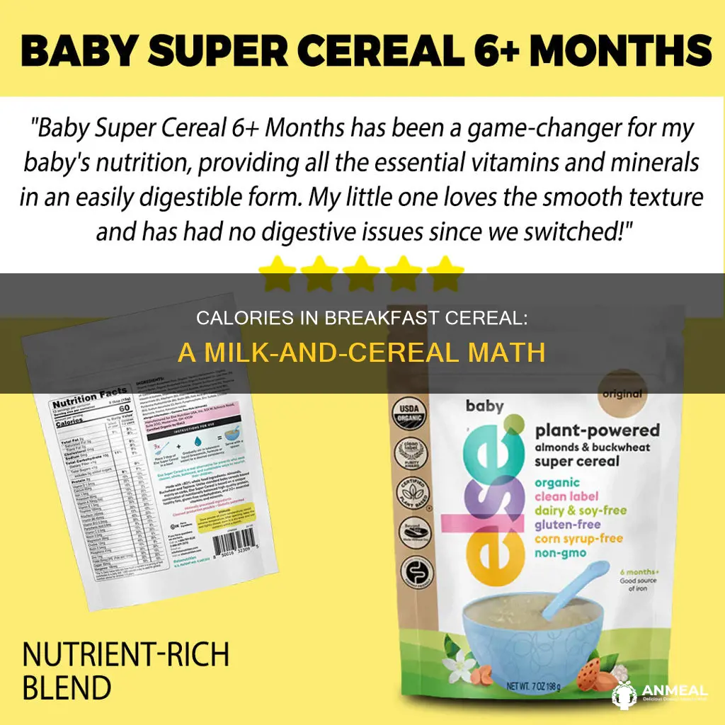 how many calories in breakfast cereal with milk