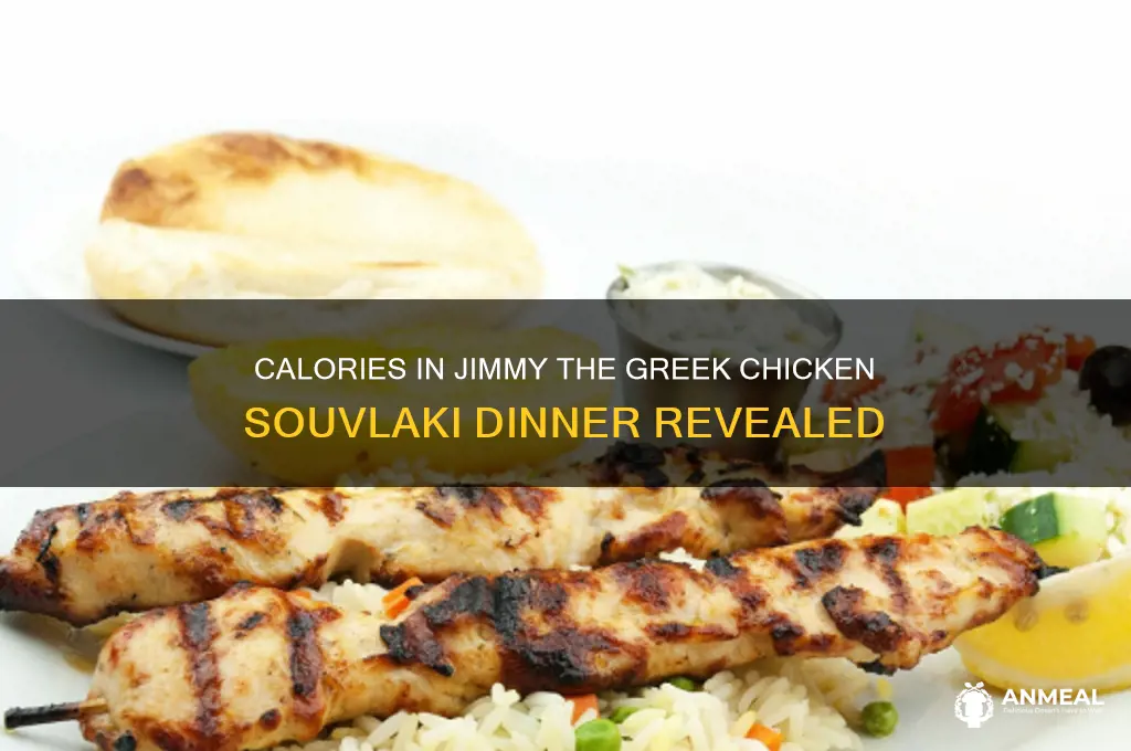 how many calories in jimmy the greek chicken souvlaki dinner