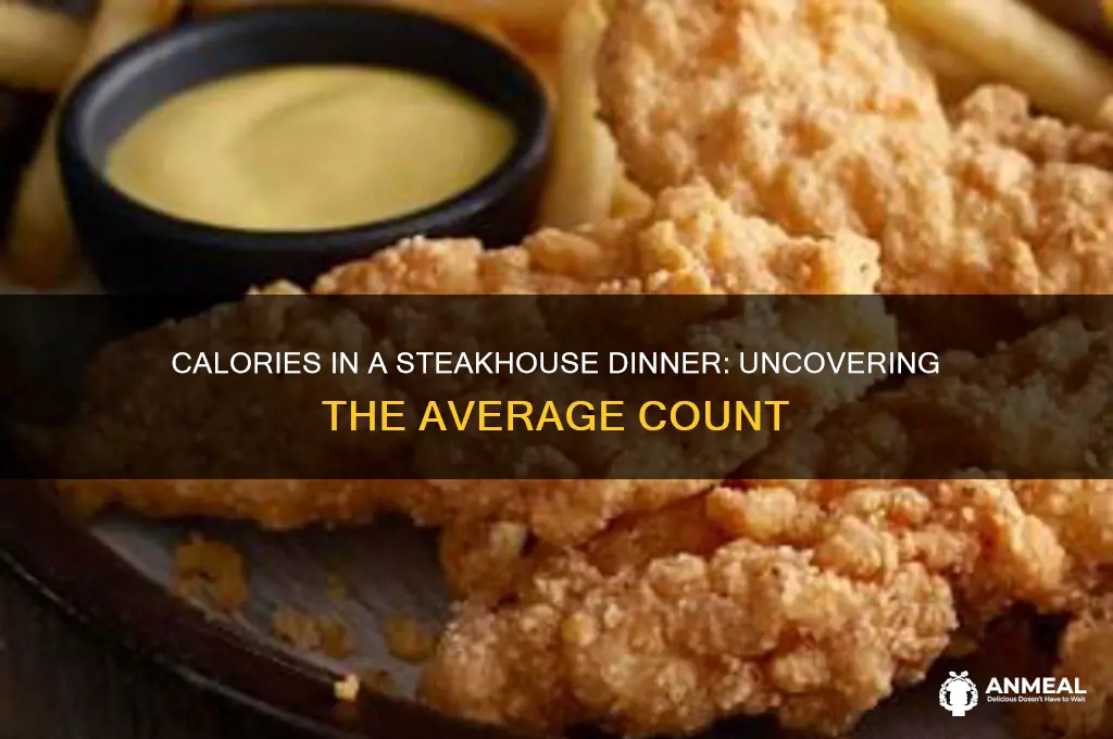 how many calories is in the average steak resuaraunt dinner