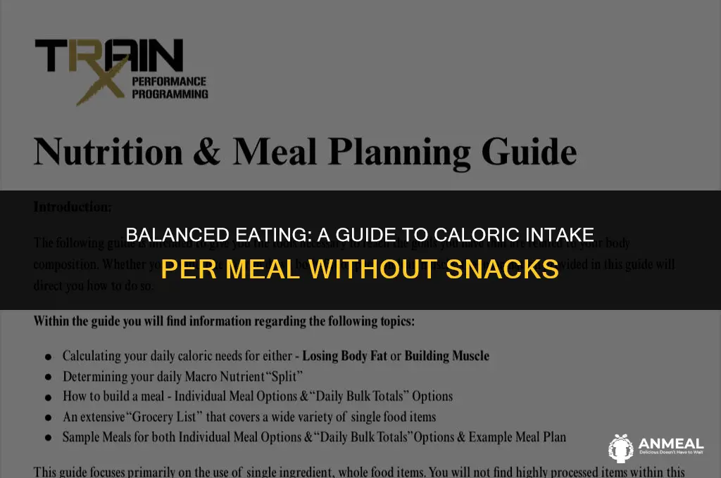 how many calories should i eat per meal no snacks