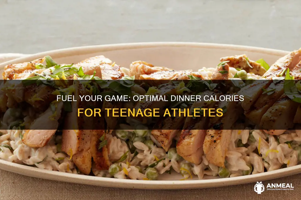 how many calorries at dinner for a teenage athlete