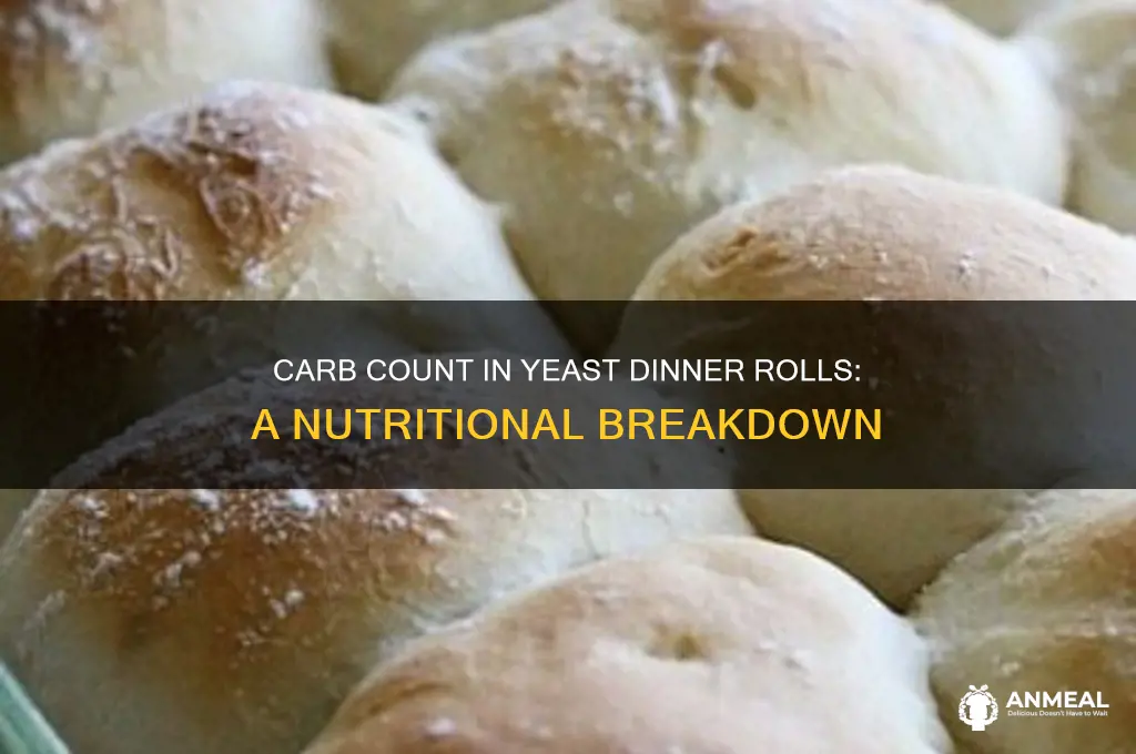 how many carbs in a yeast dinner roll