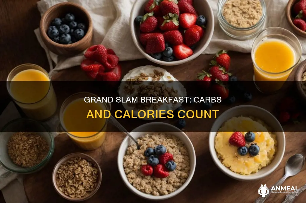 how many carbs in american grand slam breakfast