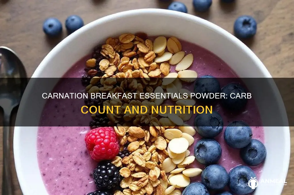 how many carbs in carnation breakfast essentials powder