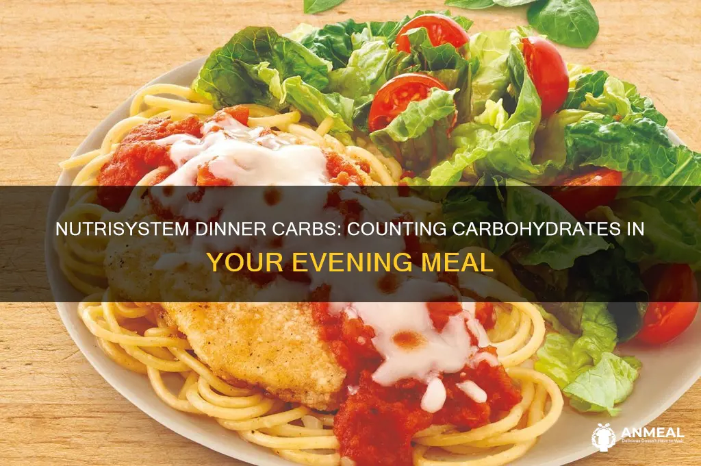 how many carbs in nutisystem dinner
