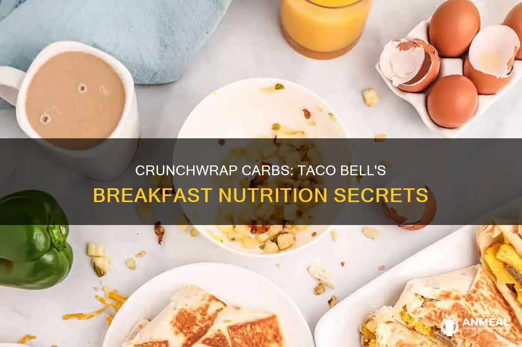 how many carbs in taco bell breakfast crunchwrap