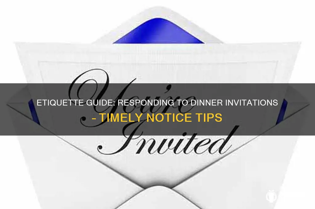 how many days notice to respond to dinner invitation