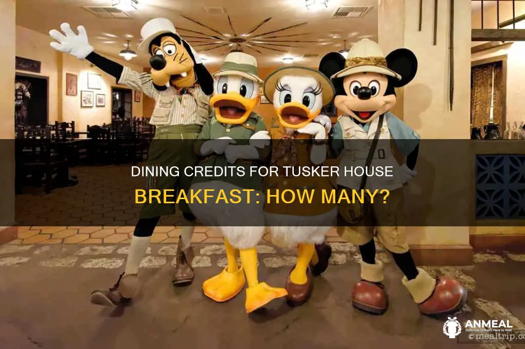 how many dining credits is tusker house breakfast