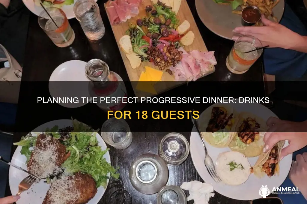 how many drinks for an 18 person progresssive dinner
