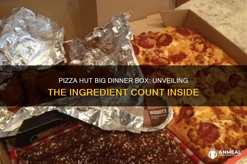 how many ingredients on pizza hut big dinner box