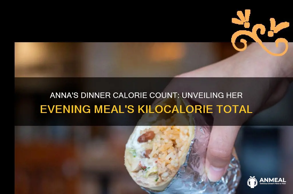 how many kilocalories did anna consume for dinner