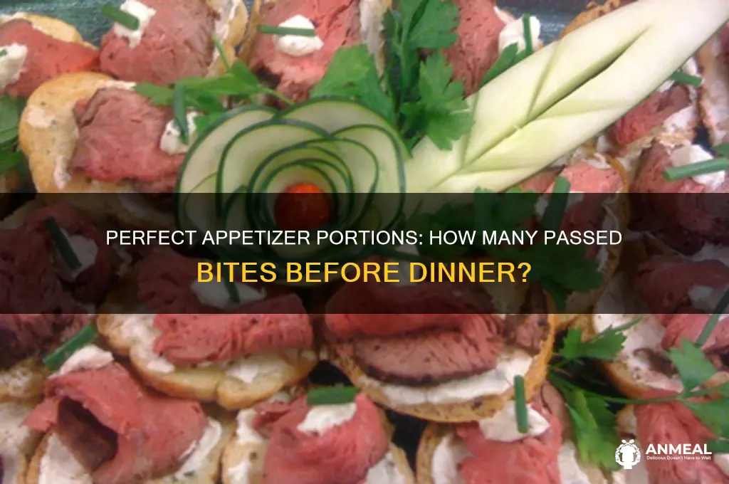 how many passed appetizers per person before dinner