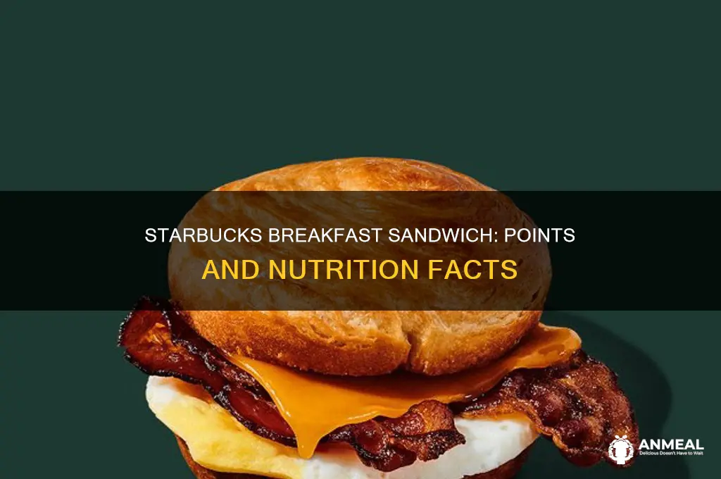 how many points is a starbucks breakfast sandwich