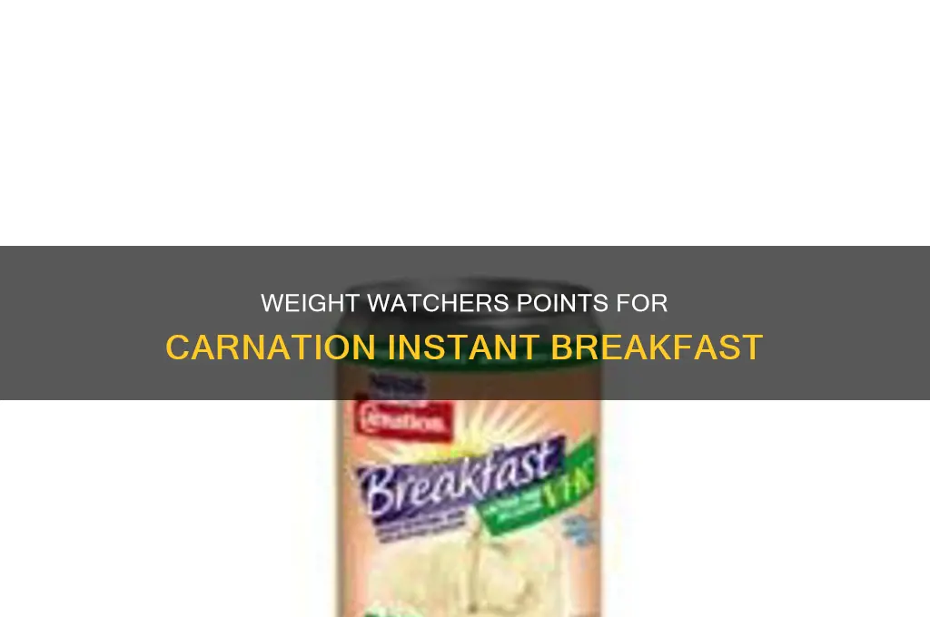 how many weight watcher points for carnation instant breakfast