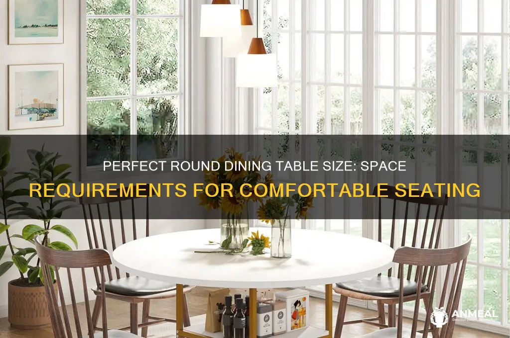 how mich room neede for round dinner table