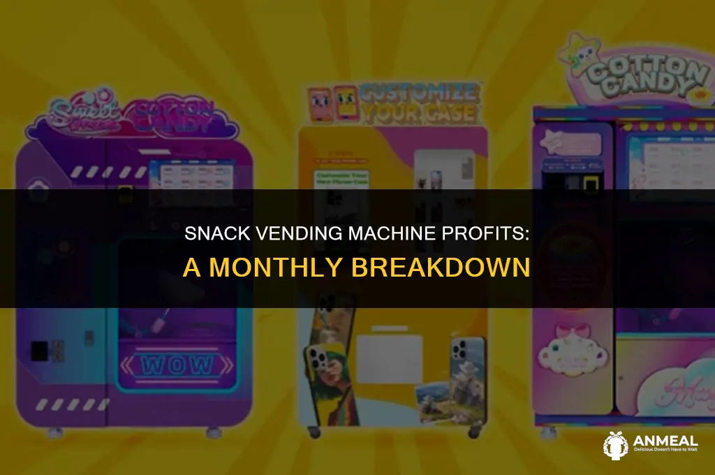how much does a snack vending machine make per month