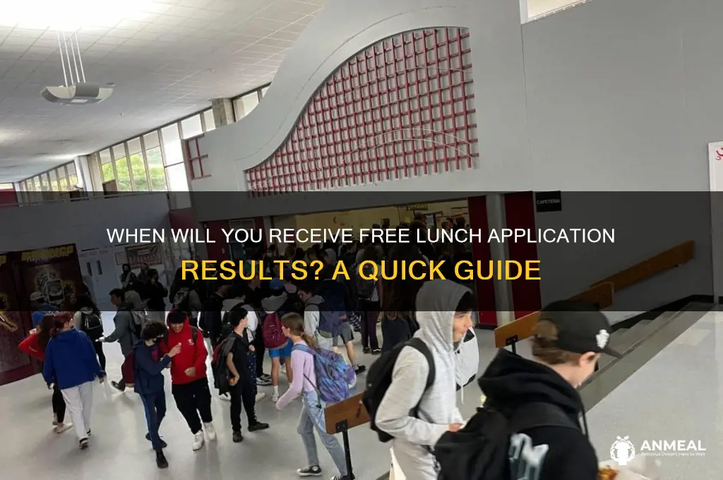 how soon will u hear back for free lunch application