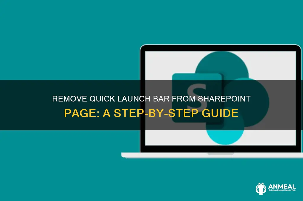 how t get ride of qiuck lunch bar sharepoint page