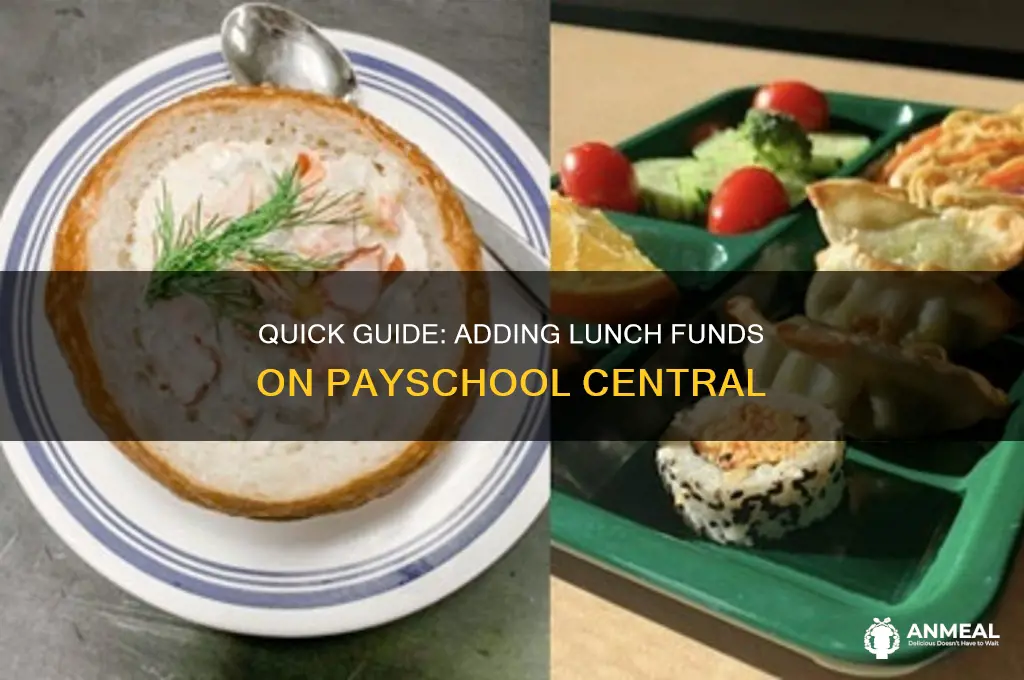 how to add lunch funds on payschool centrals