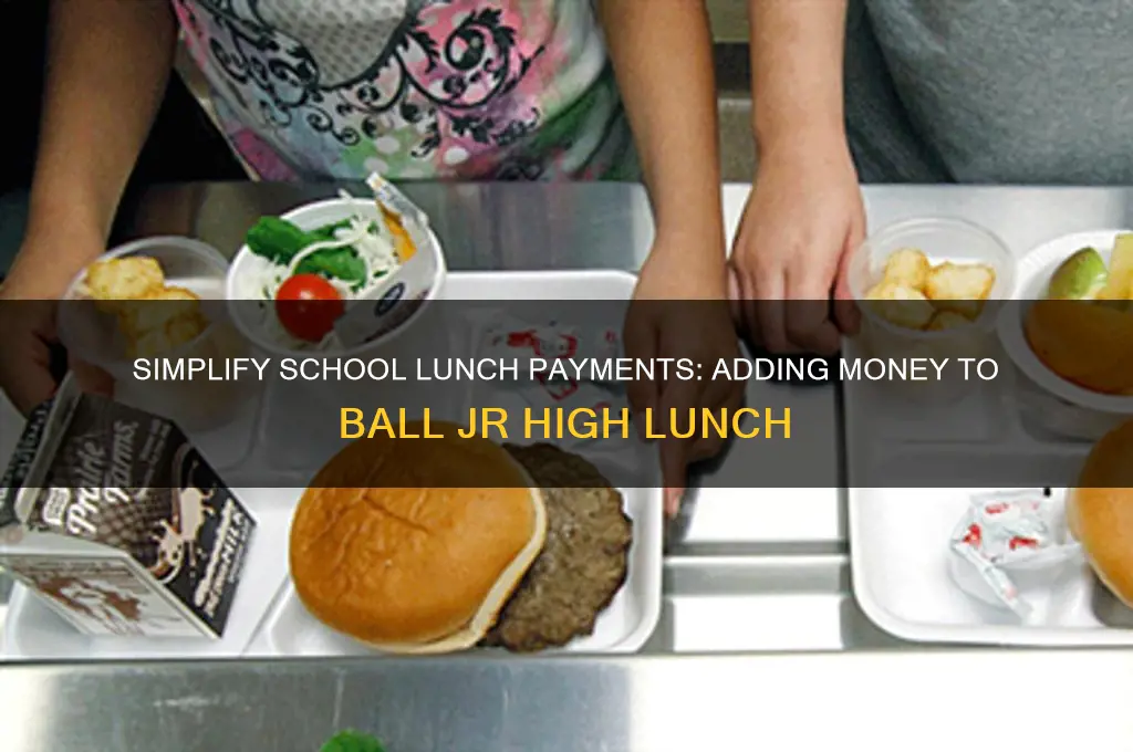 how to add money to ball jr high lunch