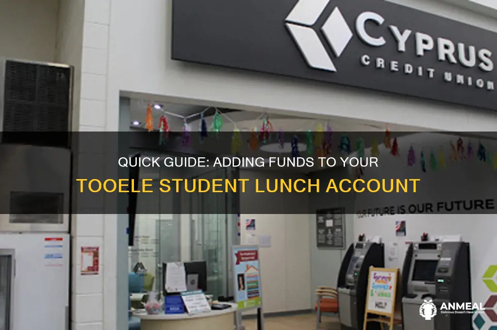 how to add money to tooele student lunch account