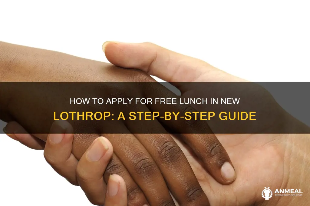 how to apply for free lunch new lothrop