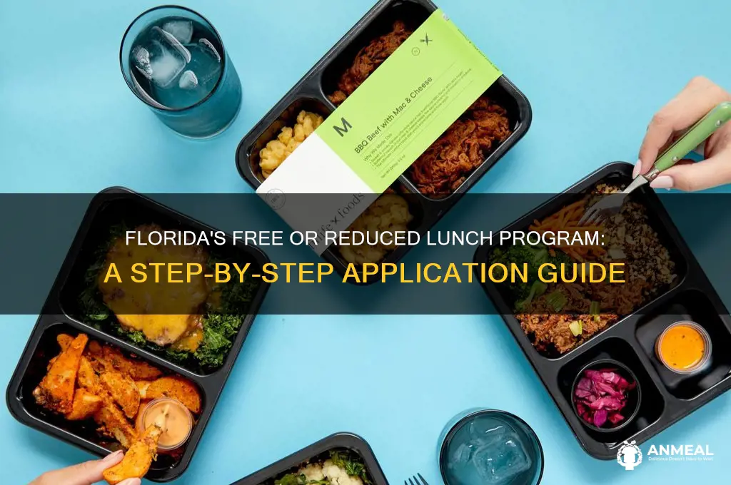how to apply for free or reduced lunch in florida