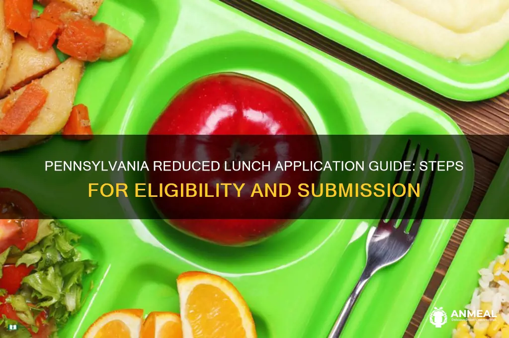 how to apply for reduced lunches in pennsylvania