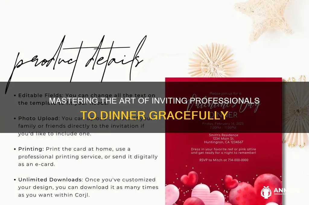 how to ask a preofessional for dinner